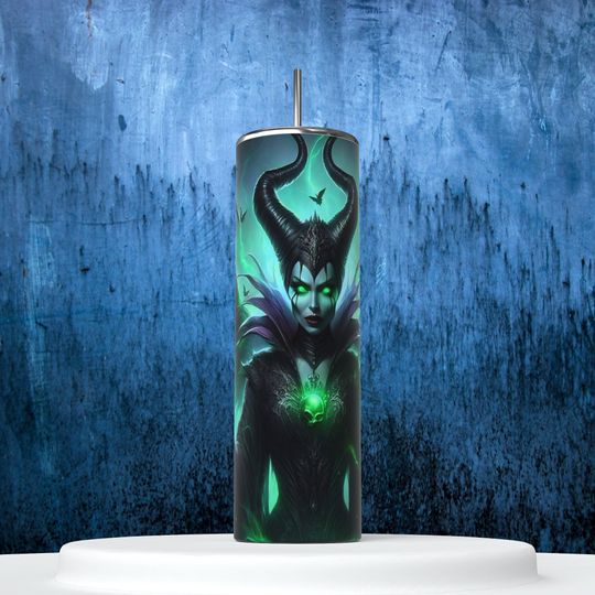 Spooky Maleficent Tumbler - Halloween Witchy Drink Cup