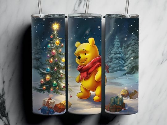 Christmas Winnie The Pooh Tumbler Wrap, Winnie The Pooh