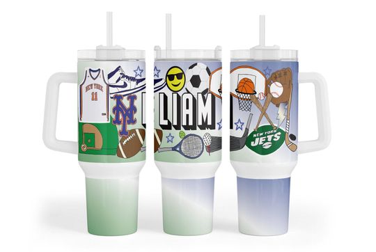 Favorite Sports & Teams 40oz Tumbler | Custom | Personalized | Water Bottles | Add Your Favorites | Camp Gifts | Back To School Gifts