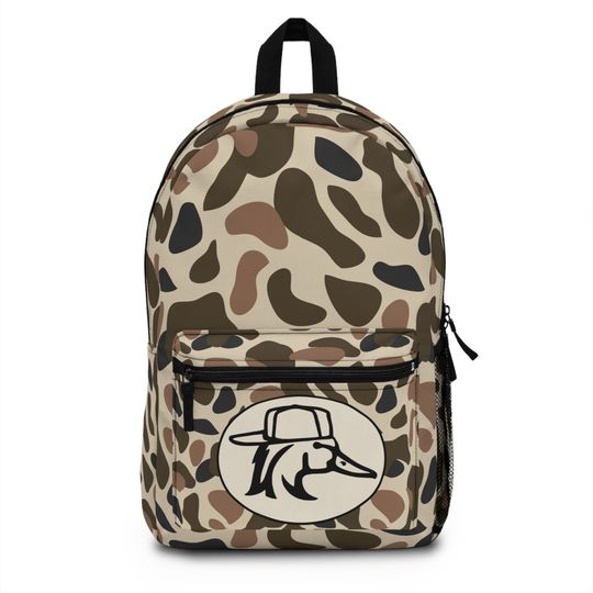 Camo "Redneck Duck" Bookbag/Old School Backpack/Trendy Camouflaged Travel bag/Country Life Hiking Bag/Camo Student Bookbag/Kids School Bag