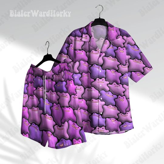 Ditto 3D Hawaii Shirt, Normal Type Shirt, Cute Funny Shirt,  Aloha Shirt, Ditto Shirt, Gift Anime Shirts