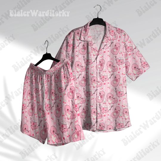 Starter PKM Sakura Hawaii Shirt, Shorts Aloha Shirt, Beach Shirt, Anime Shirt, Charmander Bulbasaur Squirtle Shirt, Gifts