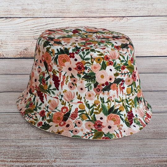 Kids Bucket Hat - Flowers Cotton Hat for Girl, Summer Sun Hat, Sun Protection, Outdoor Play Hat, Toddler Hat, Infant Hat