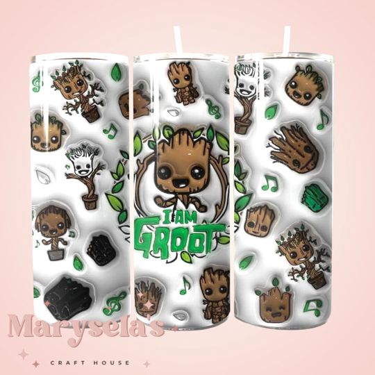 Baby Groot 20oz Tumbler, Guardians of the Galaxy Water Bottle