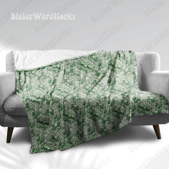 Bulbasaur Evolution Money Fleece Blanket, Funny Fleece Blanket, Unique Blanket Anime Blanket Bulbasaur, Gifts