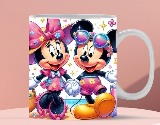 Minnie and Mickey Mouse Mug Wrap, 3D Rainbow Mouse Mug Wrap Sublimation Design