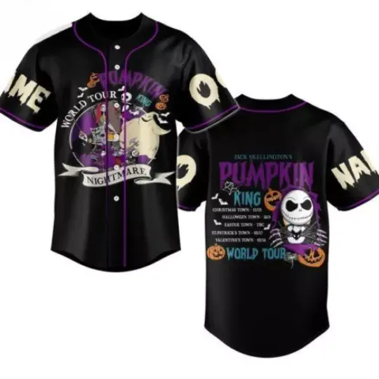 Pumpkin World Tour 2024 Custom Baseball Jersey