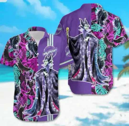 "Maleficent Villain Hawaiian Shirt, Maleficent Sleeping Beauty Beach Summer Shir