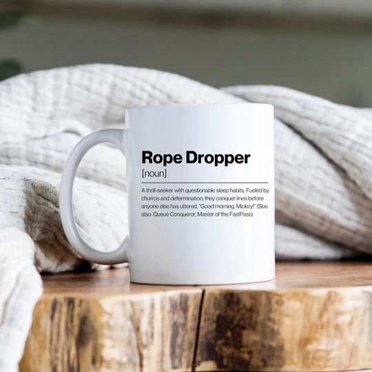 Rope Drop Coffee Mug, Disney Mug, Cute Disney Mug, Gift For Her, Gift Idea