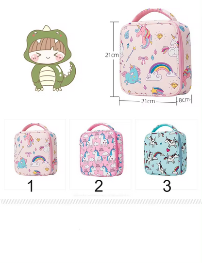 Unicorn Children's Lunch Box, Back to School Gift, Portable Lunch Box for Outdoor Picnic, Storage Food Tote Bags