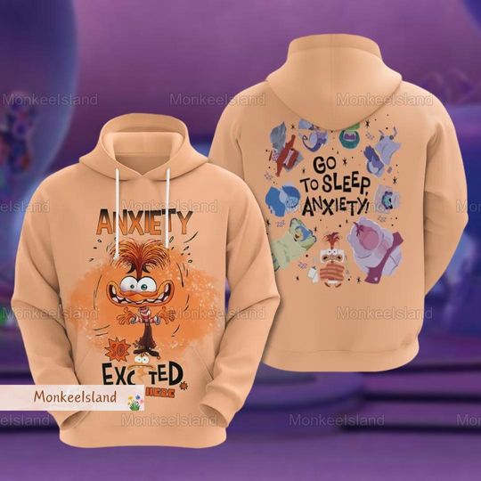 Halloween Anxiety Inside Out Shirt, Disney Inside Out Hoodie, Inside Out Characters 3D Hoodie