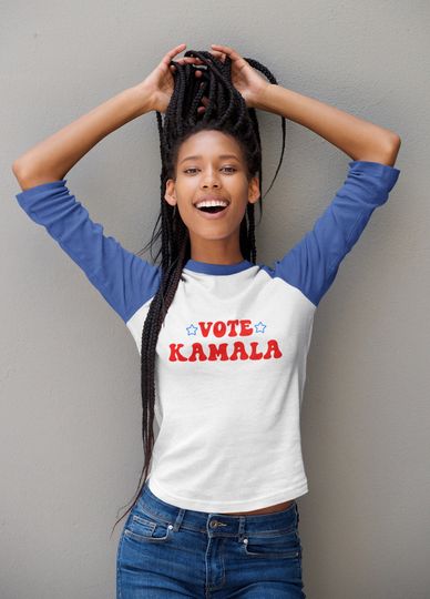 Kamala Harris for President Political Democratic 2024 Election, Retro Raglan Unisex 3/4 Sleeve Baseball Tee, Vote Women's Rights Election