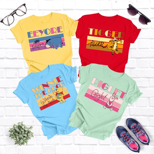 Winnie the Pooh Varsity Shirt, Tigger, Piglet, Eeeyore, Roo, Lumpy, Rabbit, Disneyland Trip Shirt, Disney Family Trip Shirts, Pooh Fan Gift