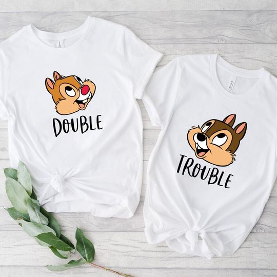 Chip n Dale Shirt, Disney Character Shirt, Double Trouble Shirt, Disneyland Trip Shirt, Chip N Dale Fun Gift