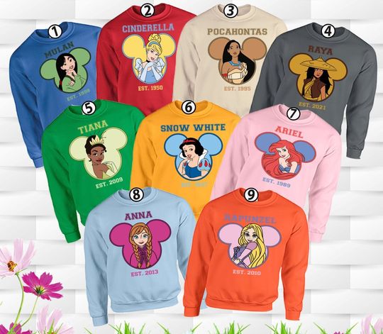 Disney Princess Sweatshirt, Disney Family Trip Sweatshirt, Tiana Sweatshirt
