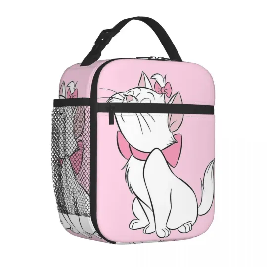 Marie Cat Cute From Aristocats Insulated Lunch Bag, Thermal Bag, Meal Container, High Capacity Tote Lunch Box, Food Handbags, Outdoor.