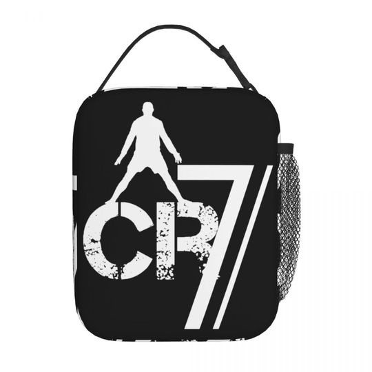 CR7 Ronaldos Football Soccer Lunch Bag, Portable Food Container Bags, Cooler Thermal Food Box, Back To School Gift