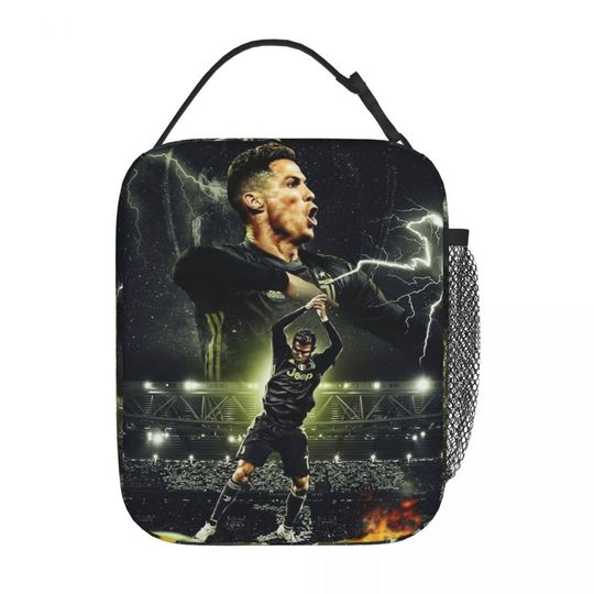 CR7 Ronaldos Football Soccer Lunch Bag, Portable Food Container Bags, Cooler Thermal Food Box, Back To School Gift