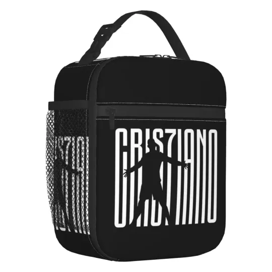 CR7 Ronaldos Football Soccer Lunch Bag, Portable Food Container Bags, Cooler Thermal Food Box, Back To School Gift