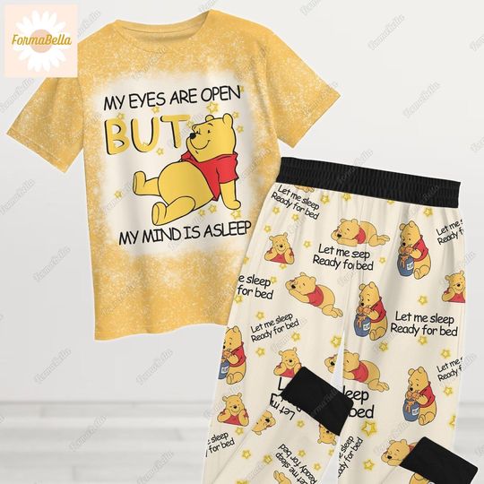 Halloween Pooh Pajamas Set, Pooh Tshirt And Pants Pajamas, Winnie The Pooh Pajamas, Pooh Bear Pjs, Disney Holiday Pajamas, Pooh Pyjamas