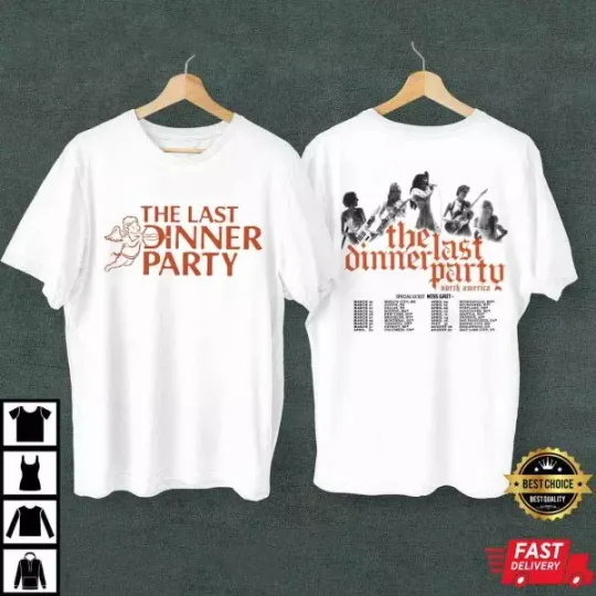 The Last Dinner Party 2024 Tour Both Sides T-Shirt, 2024 Music Tour Merch, Short Sleeve Cotton Tee