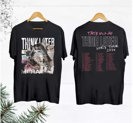 Graphic Tate McRae Both Sides T-Shirt, 2024 Music Tour Merch, Short Sleeve Cotton Tee