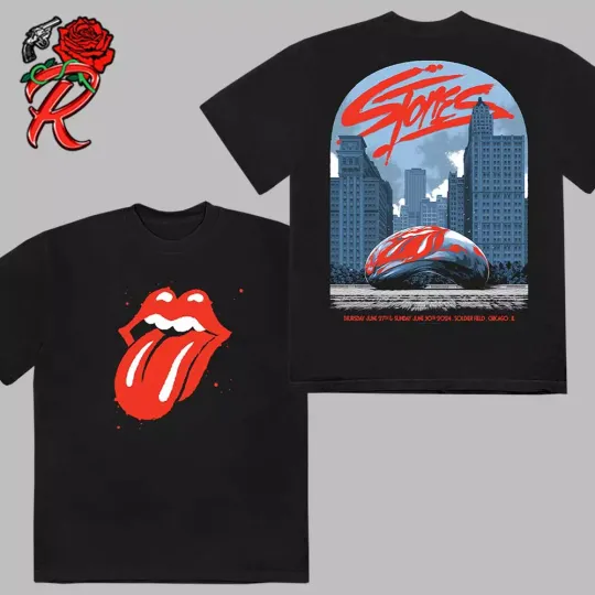 The Rolling Stones Merch For The Concert In Chicago Illinois 2024 T-Shirt