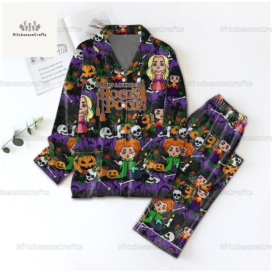 Halloween Hocus Pocus Pajamas Set, Hocus Pocus Womens Pajamas, Sanderson Sisters Shirt, Sanderson Witch Pajamas Family, Halloween Shirt
