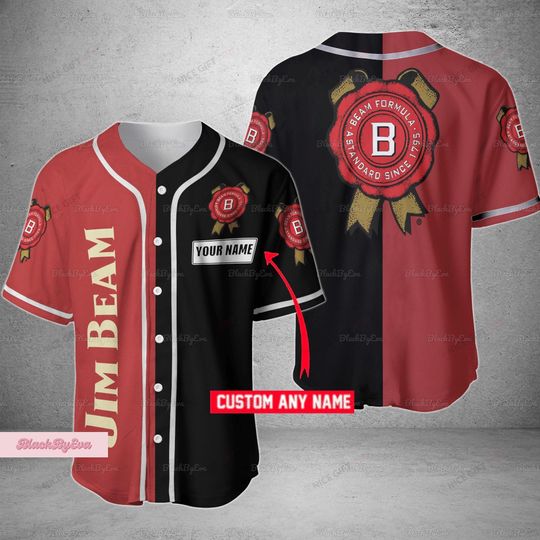 Personalzied Jim Beam Jersey, Jim Beam Jersey Shirt, Jim Beam Baseball Jersey, Jim Beam Bourbon Shirt, Custom Name Shirt, Baseball Uniform