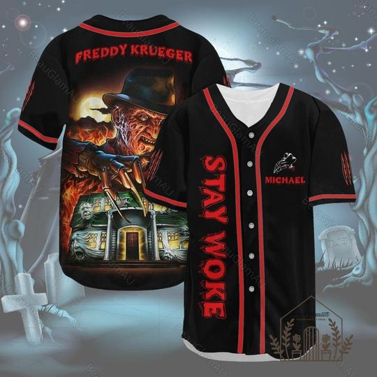 Halloween Freddy Krueger Shirt, Freddy Krueger Baseball Jersey, Horror Movie Jersey Shirt, Scary Jersey Shirt, Halloween Baseball Shirt