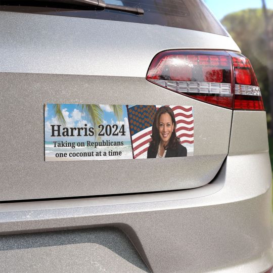 Kamala Harris 2024 Bumper Magnet , funny 3"x10" vinyl magnet