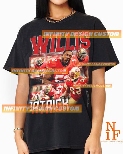 Patrick Willis shirt Vintage 90s T-shirt, Merchandise Bootleg Vintage Classic Graphic Tee