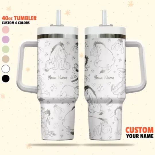 Custom Disney Winnie the Pooh Eeyore Tumbler, Disney Tumbler Name Engraved 40oz