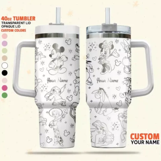 Custom Disney Mickey and Friends Fun Tumbler, Disney Characters 40oz Tumbler