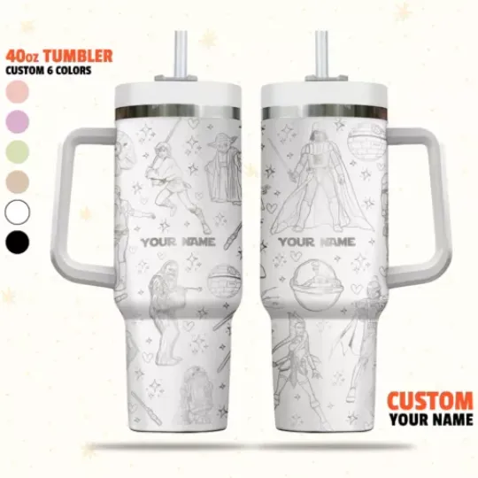Custom Disney Star Wars Tumbler, Disney Characters Christmas 40oz Tumbler