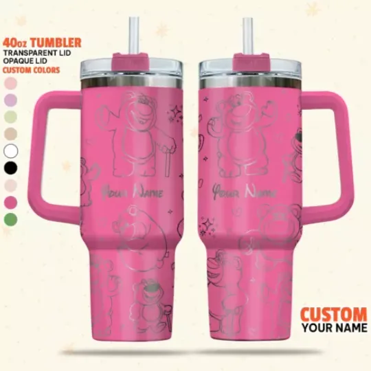 Custom Disney Toy Story Lotso Tumbler, Disney Characters Name Engraved 40oz Tumbler