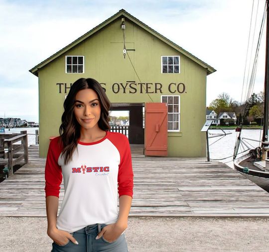 Mystic Connecticut Lobster Shirt Unisex Baseball Tee 3/4 Sleeve
