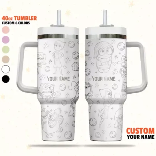 Custom Disney Inside Out Tumbler, Disney Characters Christmas 40oz Tumbler