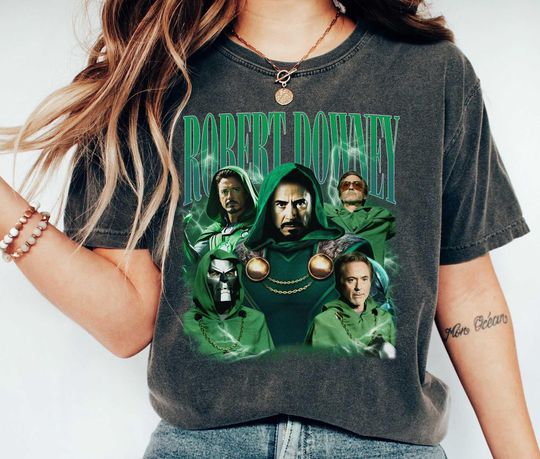 Dr Dooom Robert Jr shirt, Avengers 5 shirt, Doctor Dooom shirt, Marvel Comics graphic tee, Cotton Short Sleeve Shirt, Summer Casual Tee