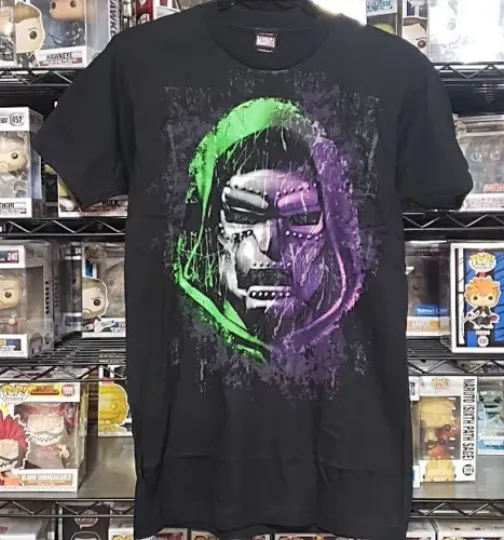 Marvel Dr. Dooom and Gloom T-Shirt, Marvel Comics villain regular fit cotton adult graphic tee, Cotton Short Sleeve Shirt, Summer Casual Tee