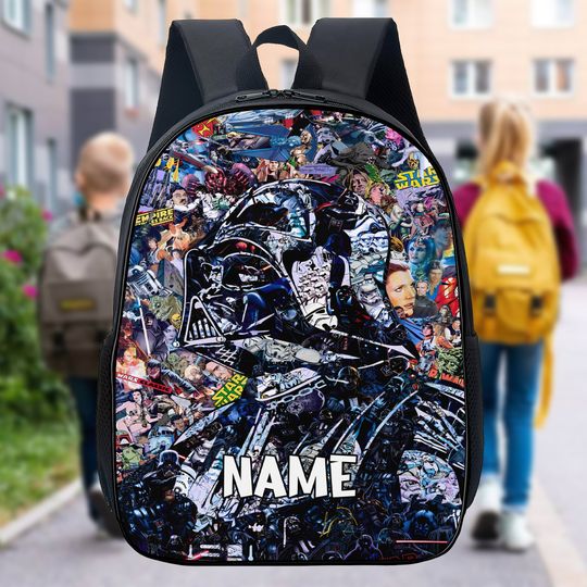 Personalize Backpack All Characters Bag, Universe Movie Lunch Bag, Galaxy Characters 3D All Over Print Bottle, Back To School Gift For Kid