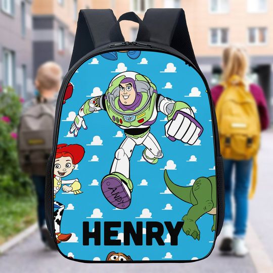 Personalized Spaceman Of Toy Adventure Backpack, Custom Name Story Of Toy Character School Bag, Gift For Kids