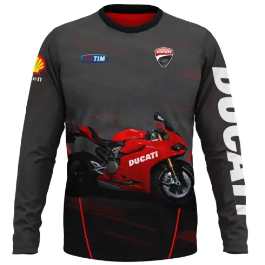 Ducati Long Sleeve Handmade 3D Print Moto Fan Premium T-Shirt, Unisex Gift