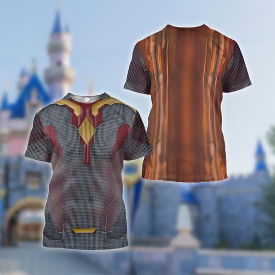 Wanda Vision Costume T-Shirt, Vision Cosplay Costume Shirt, Avenger 3D Tee, Superhero Character Cosplay Tee, Halloween All Over Print Tee