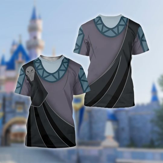 The Hades Costume 3D T-Shirt, Hercules Villain Cosplay Costume Tee, Cartoon Fan Halloween 3D Shirt, Villain Character All Over Print Shirt