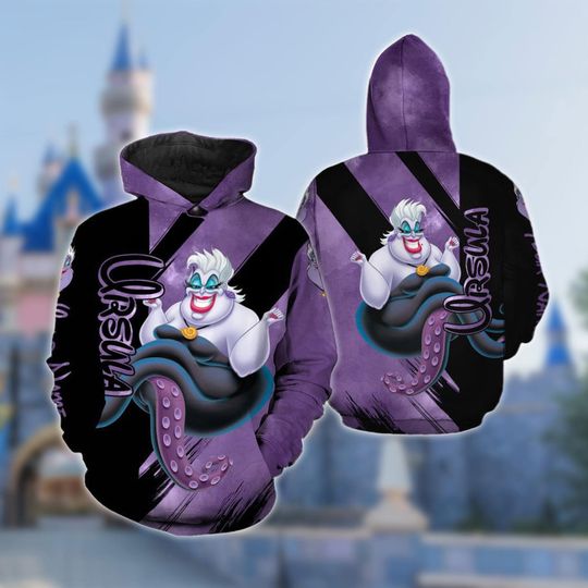 Personalized Ursula Villain Hoodie, The Little Mermaid 3D Adult Hoodie, Ursula Character The Little Mermaid All Over Print Shirt