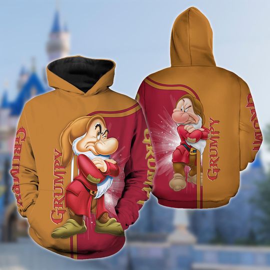Grumpy Dwarf 3D Shirt, Snow White and Seven Dwarfs Grumpy Women Hoodies, Grumpy Dwarf Clothing