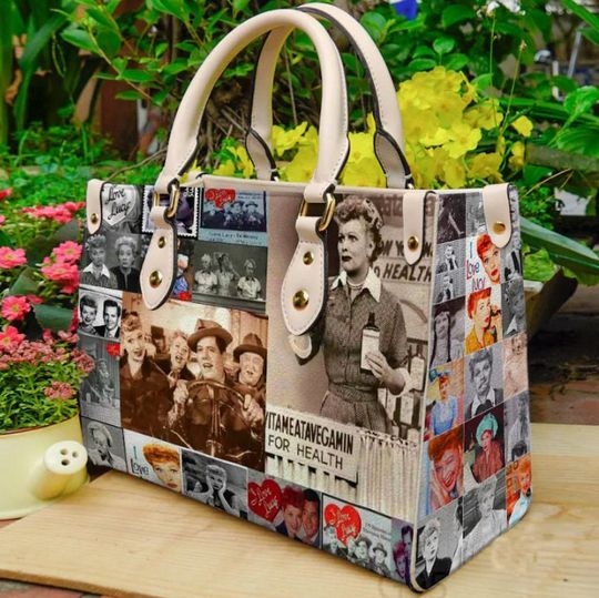 I Love Lucy Sitcom women leather hand bag, I Love Lucy Lover Handbag,  Leather Bag, Woman Handbag, Shopping Bag
