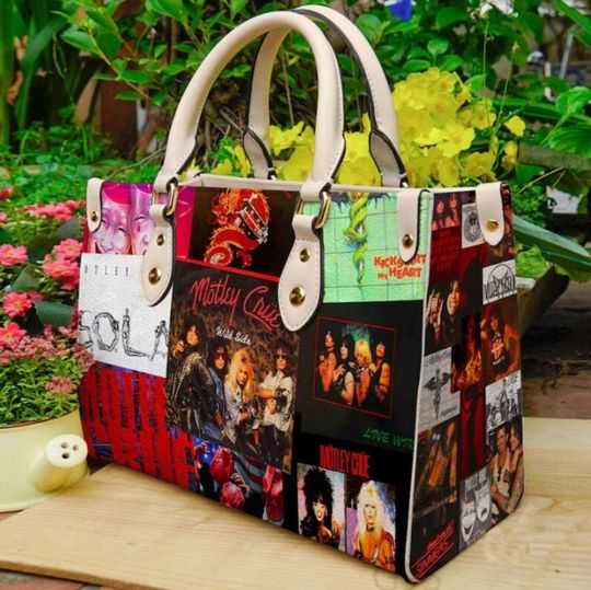 Motley Crue Music Leather Bag,Motley Crue bags,Motley Crue Lovers HandBag,Women Bags And Purse,Leather Bag, Rock Band Women Handbag