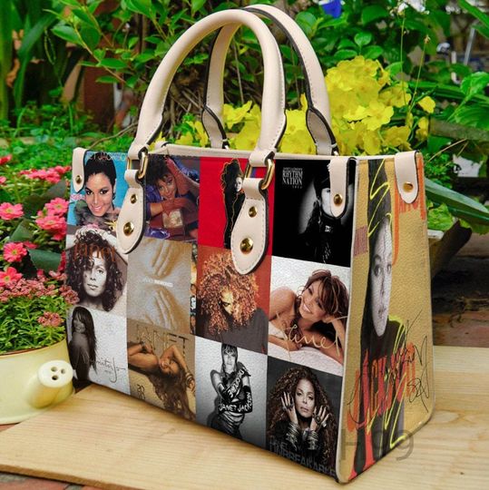 Janet jackson women leather hand bag, Janet jackson Lover Handbag, Leather Bag, Music Woman Handbag, Shopping Bag